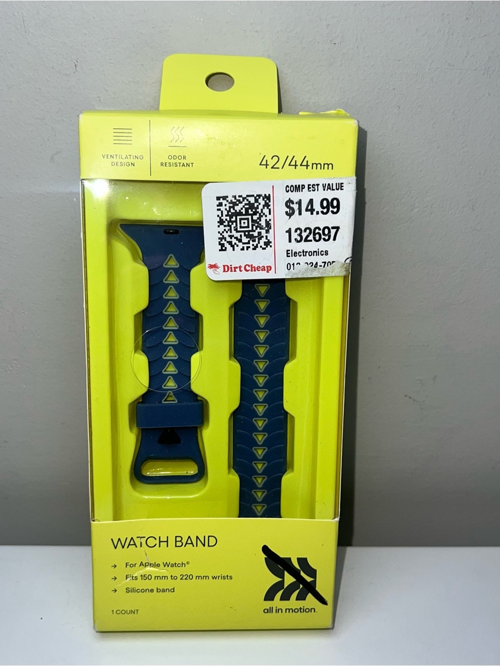 All in Motion Navy Silicone Watch Band for 42/44mm - Navy